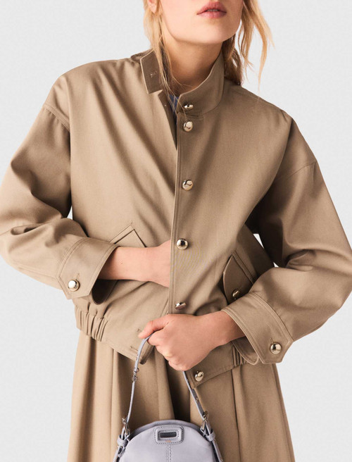 Cotton bomber jacket - Beige