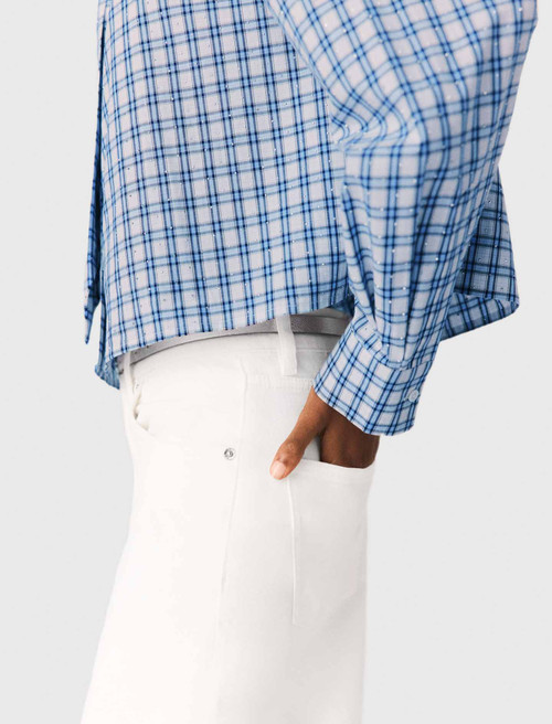 Rhinestone shirt with removable tie - Blue