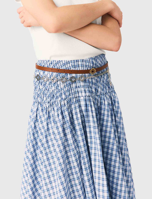 Rhinestone cotton maxi skirt - Blue