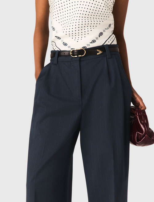Striped suit trousers - Navy