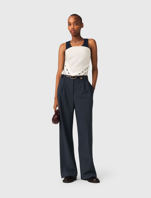 Striped suit trousers - Navy