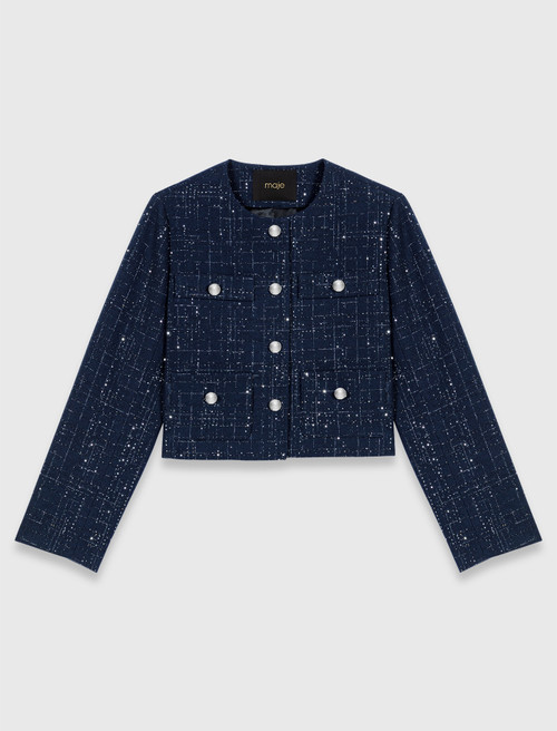 Short jacket with patch pockets - Navy