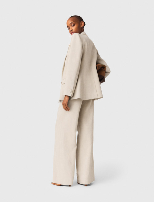 Suit jacket with brooch - Beige