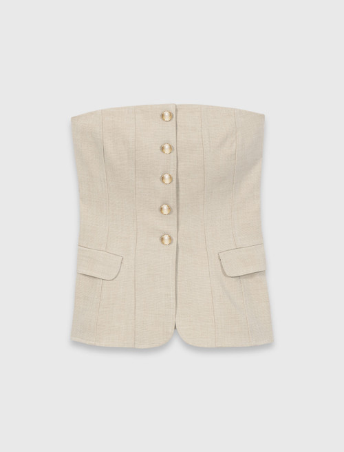 Tailored bustier top - Beige