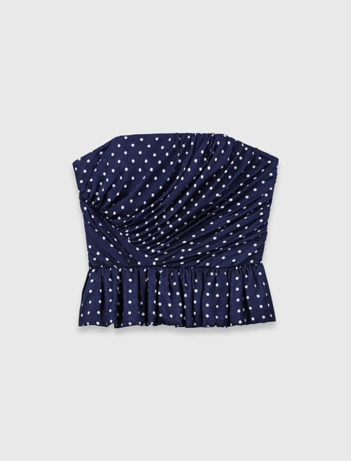 Patterned bustier top - Navy