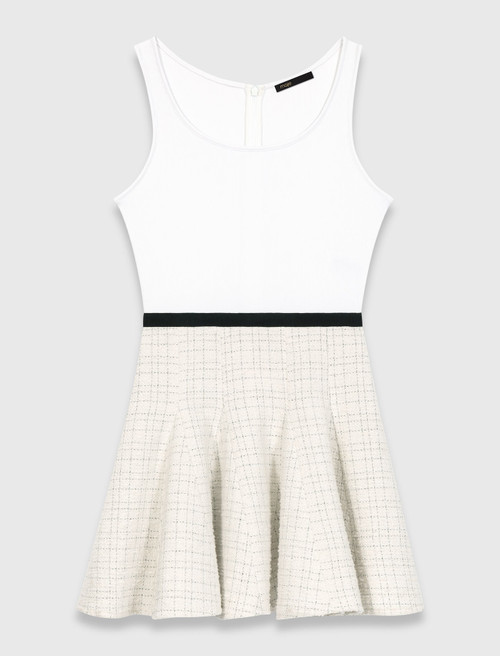 Tweed 2 in 1 dress - Ecru