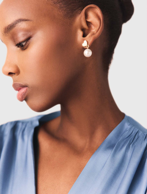 Bead heart earrings - Gold