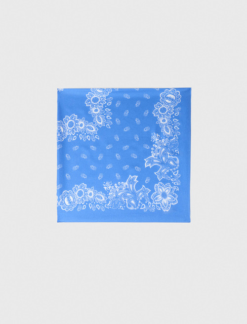 Bandana print silk scarf - Blue