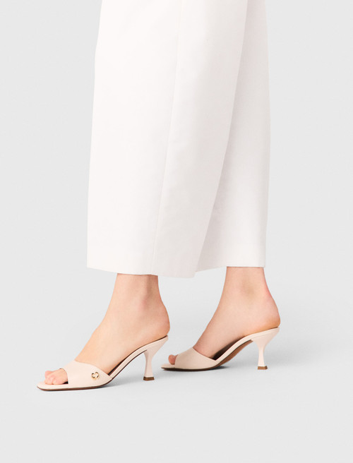 Leather mules - White