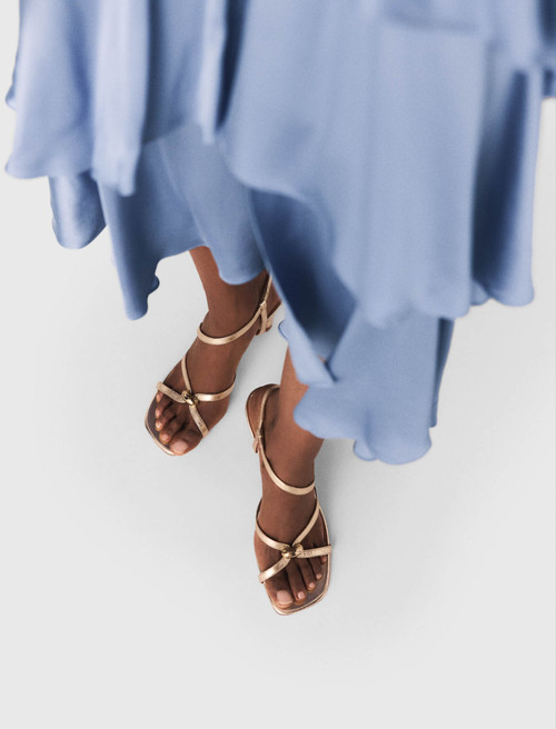 Metallic multi strap sandals - Gold