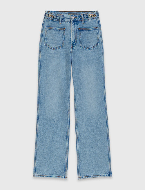Straight jeans with chains - Blue