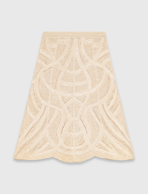 Long crochet skirt - Beige