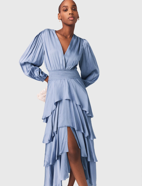 Ruffled maxi dress - Blue
