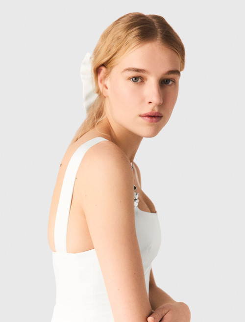 Short satin dress - White