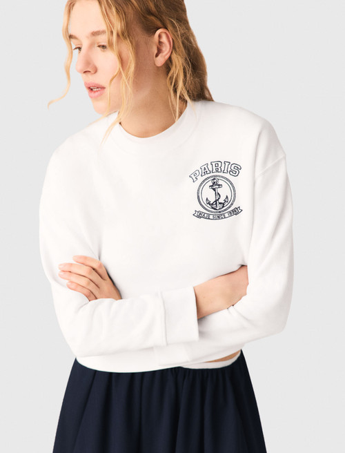 Sailor print sweatshirt - White