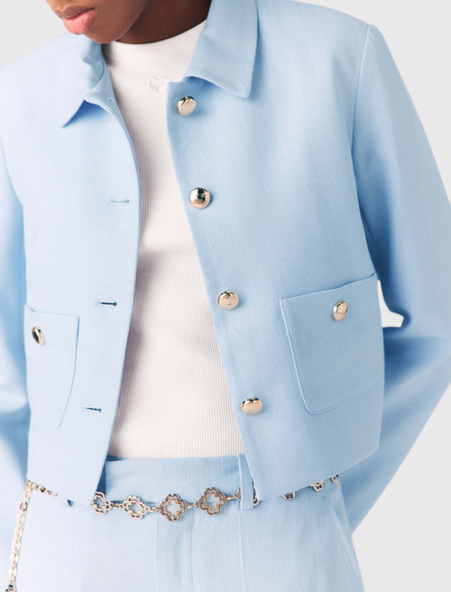 Short single breasted jacket - Blue