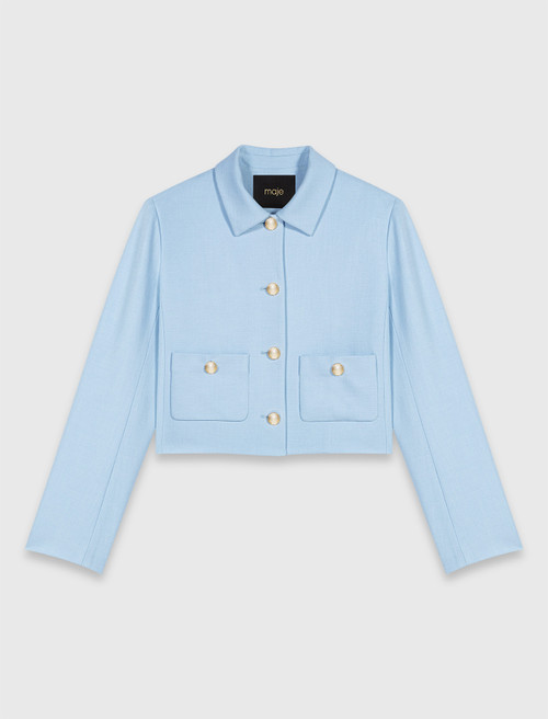 Short single breasted jacket - Blue