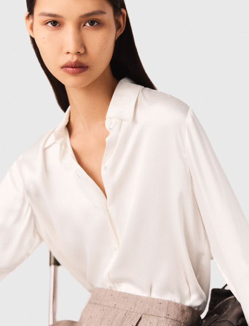 White silk shirt - White White silk shirt - White