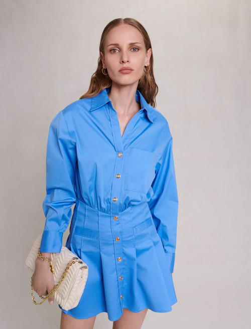 Blue Short Shirt Dress | Maje