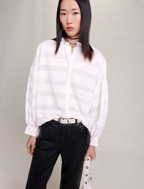 Embroidered Ruffled Shirt | Maje