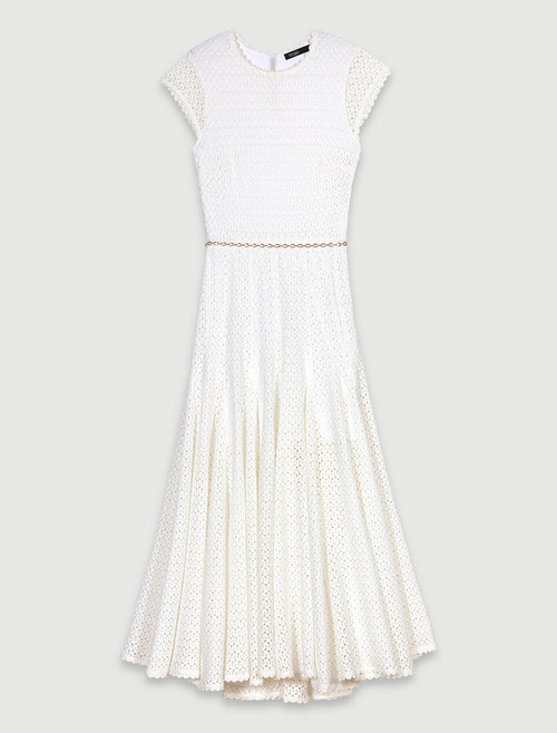 Maje Sleeveless rochet knit maxi dress - White 