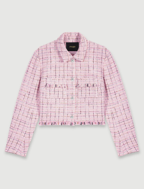 Cropped tweed jacket - Pink