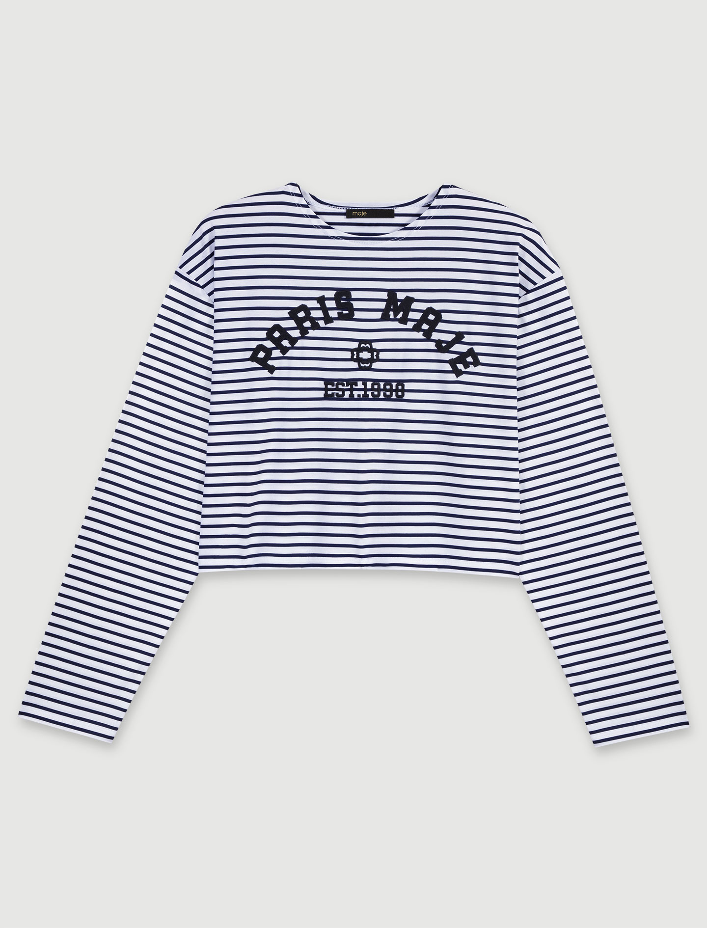 Cropped striped Tshirt - Navy