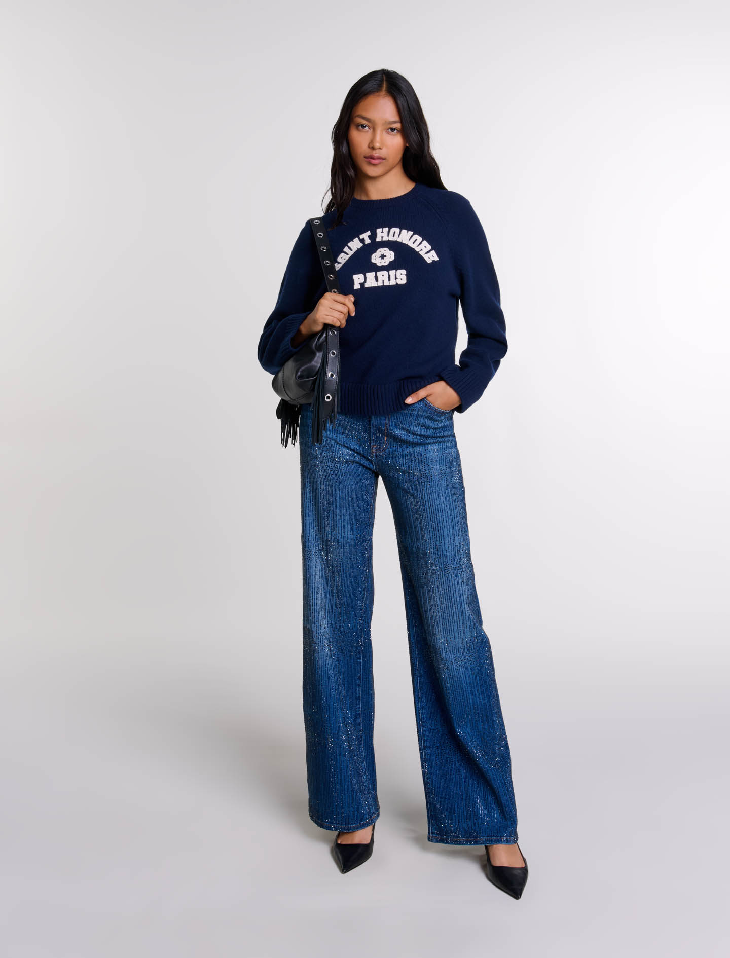 Rhinestone jeans - Blue