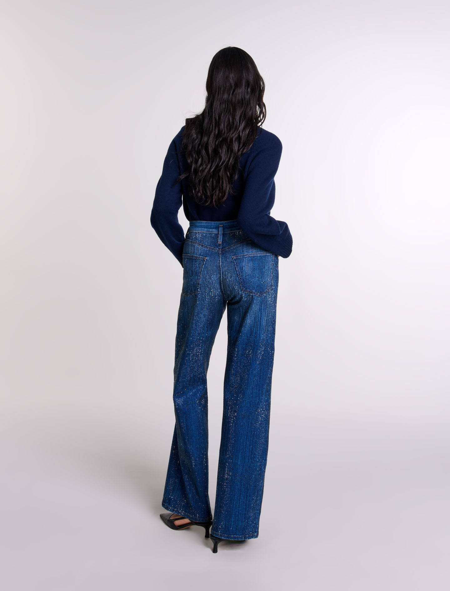 Rhinestone jeans - Blue