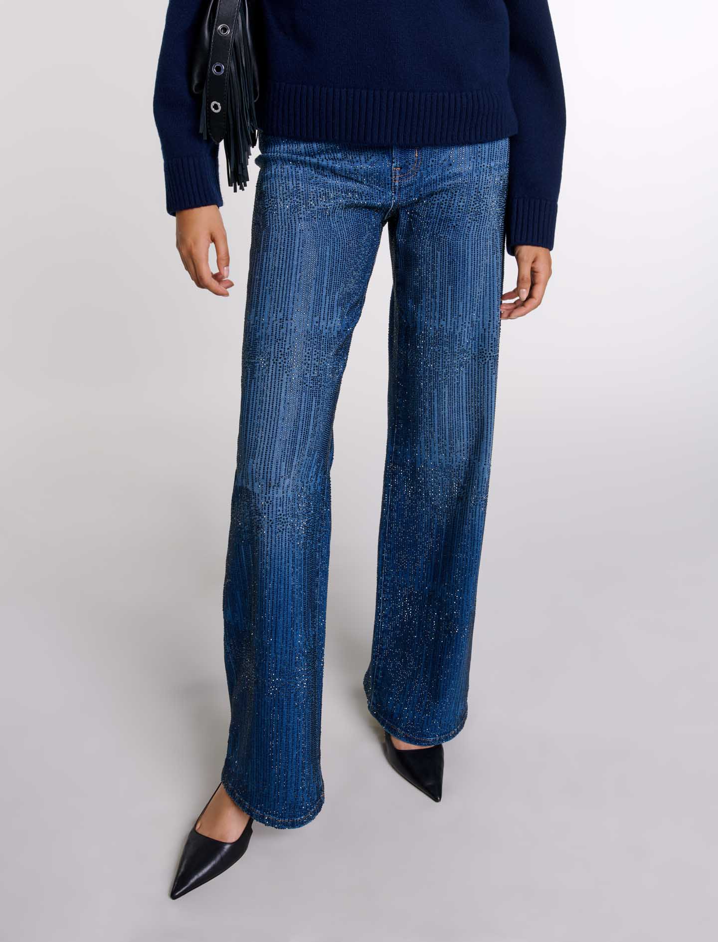 Rhinestone jeans - Blue