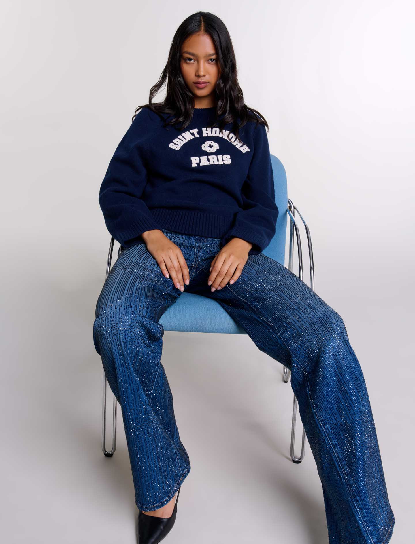 Rhinestone jeans - Blue