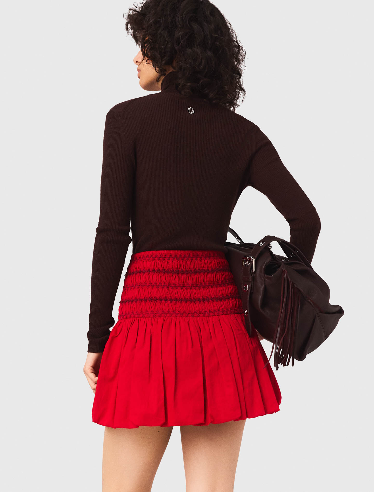 Wool and silk jumper - Brown