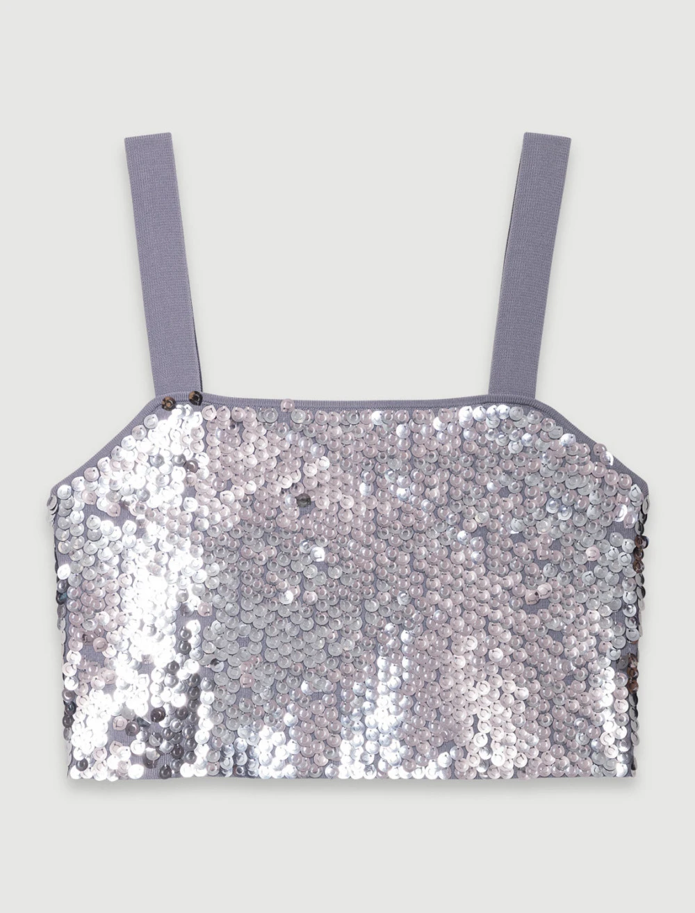 Sequinned knit top - Grey