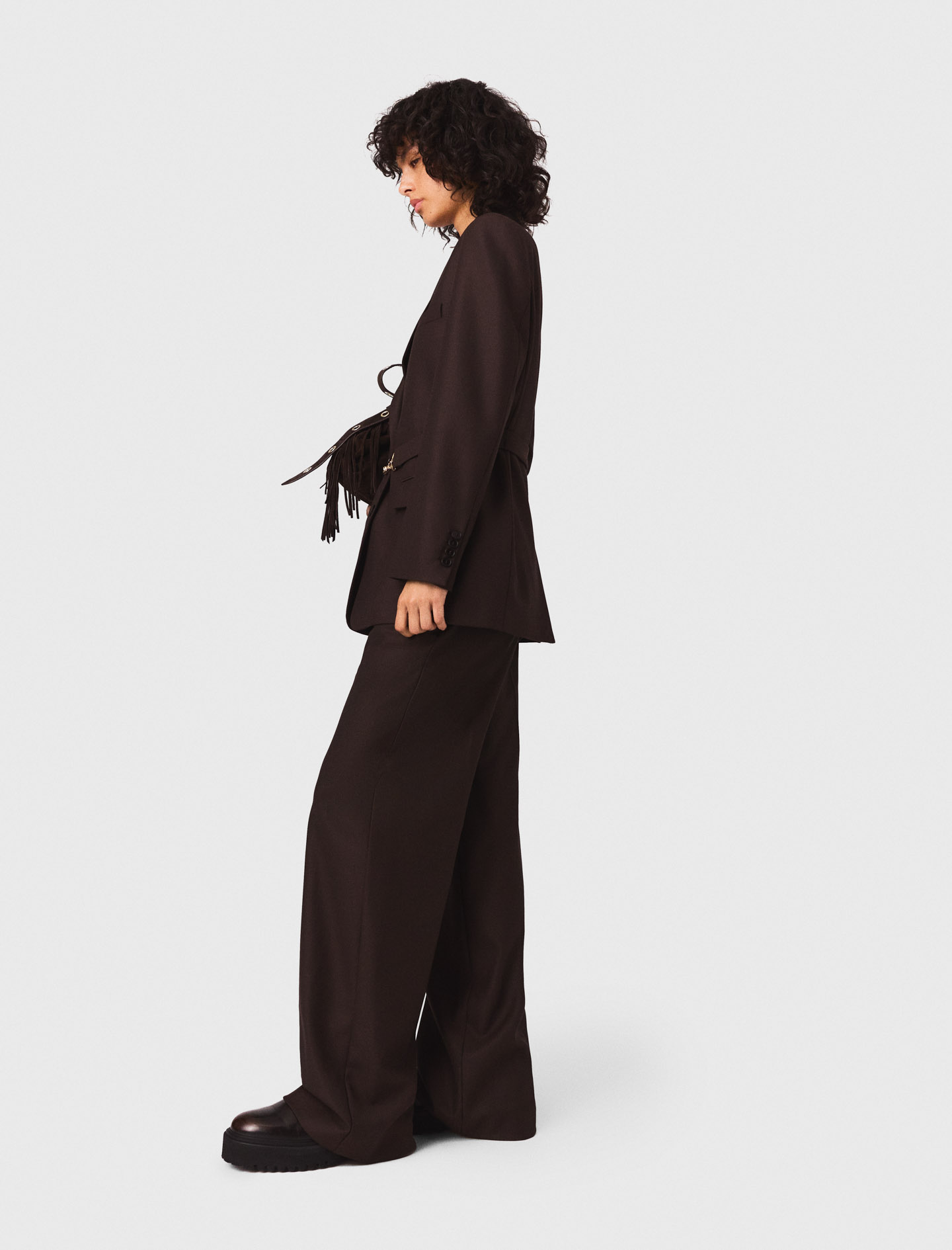 Belted suit jacket - Brown Belted suit jacket - Brown