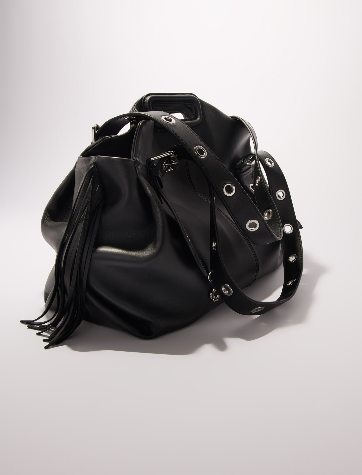 ショルダーバッグ・ポシェット MAJE Plain leather miss m xl bag Plain leather Miss M XL bag Black / Gray For Women | Maje