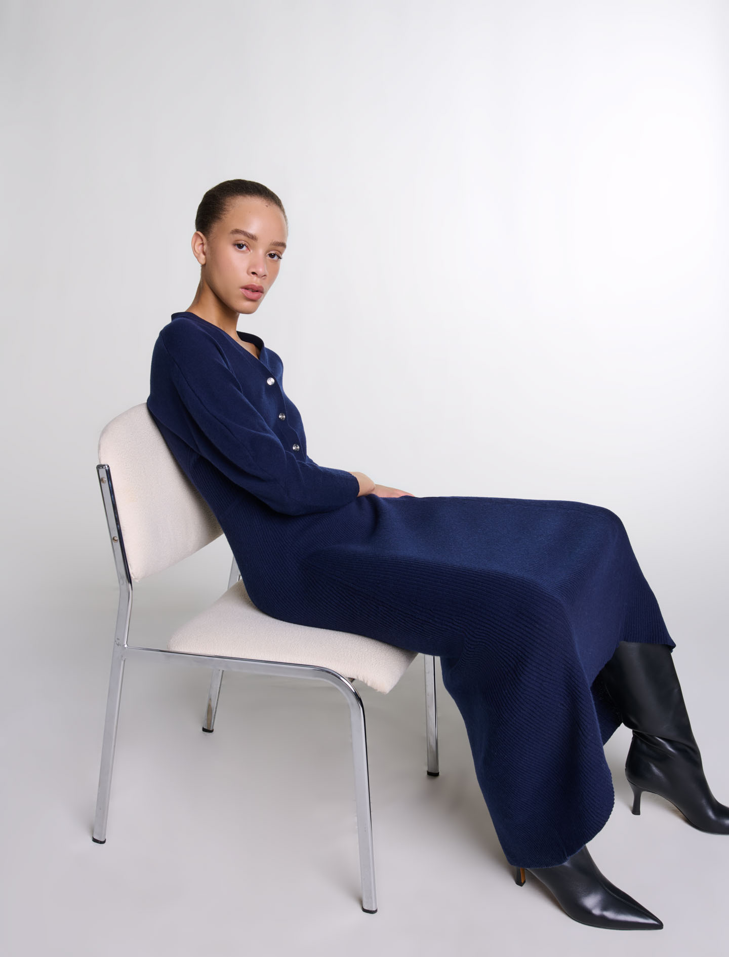 Knit maxi dress - Navy