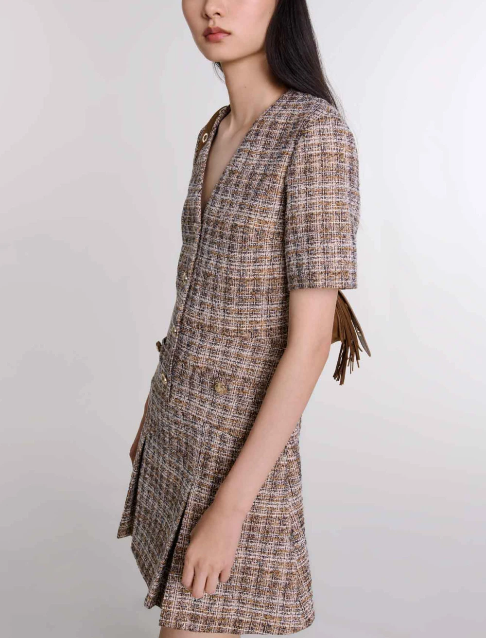 Short tweed dress - Brown