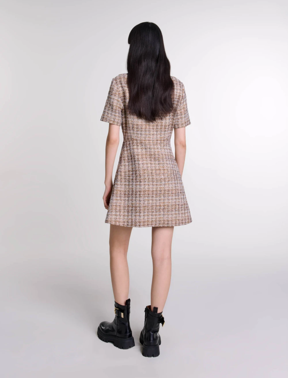 Short tweed dress - Brown