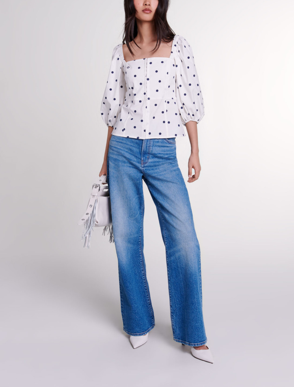 Puff sleeved top - White