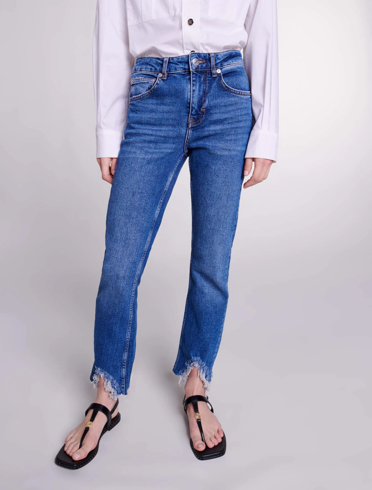 Mid rise cropped jeans - Blue