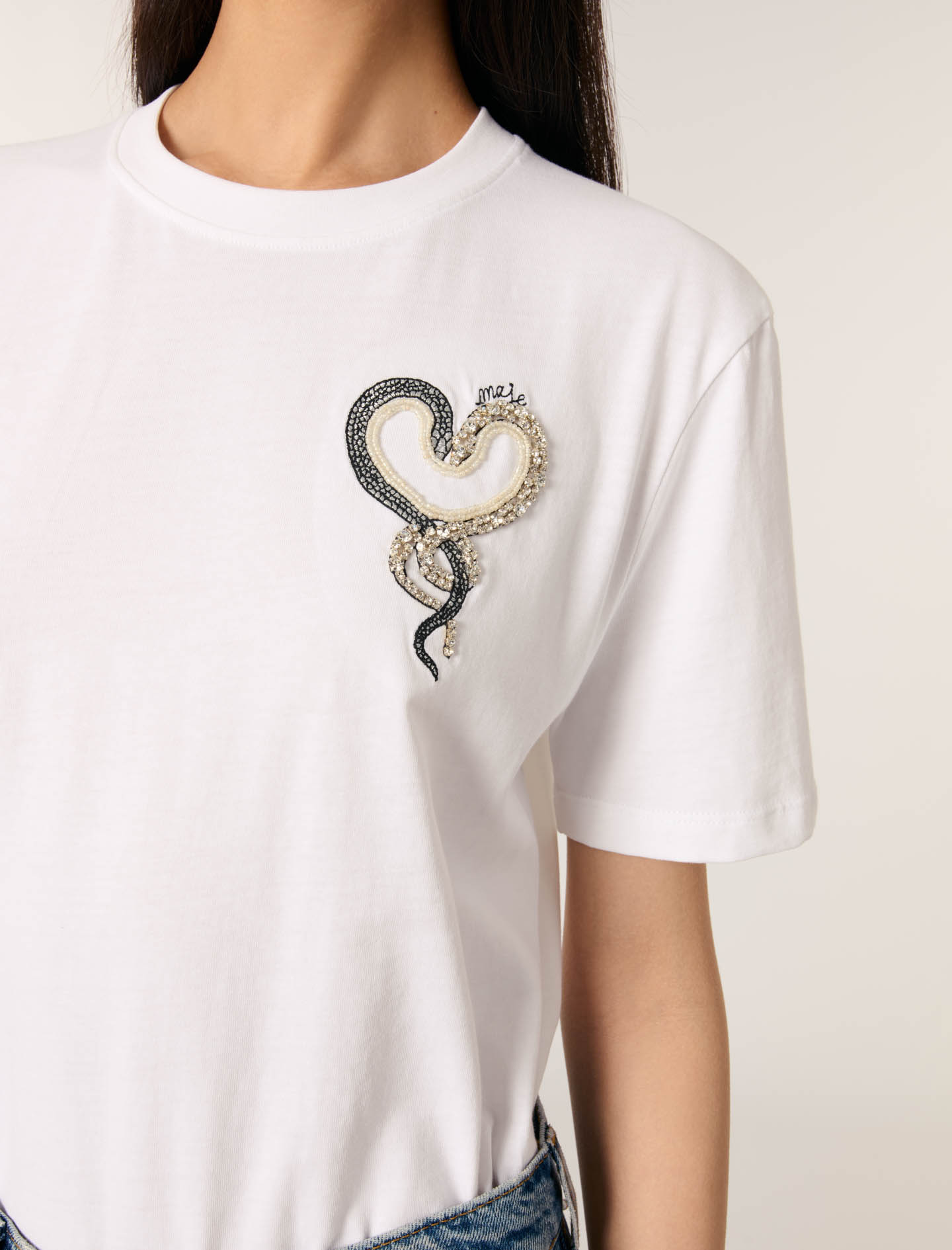 maje - ❤️maje2022新作　新品  白半袖Tシャツ　綺麗上品 kjn-m04281_1.jpg