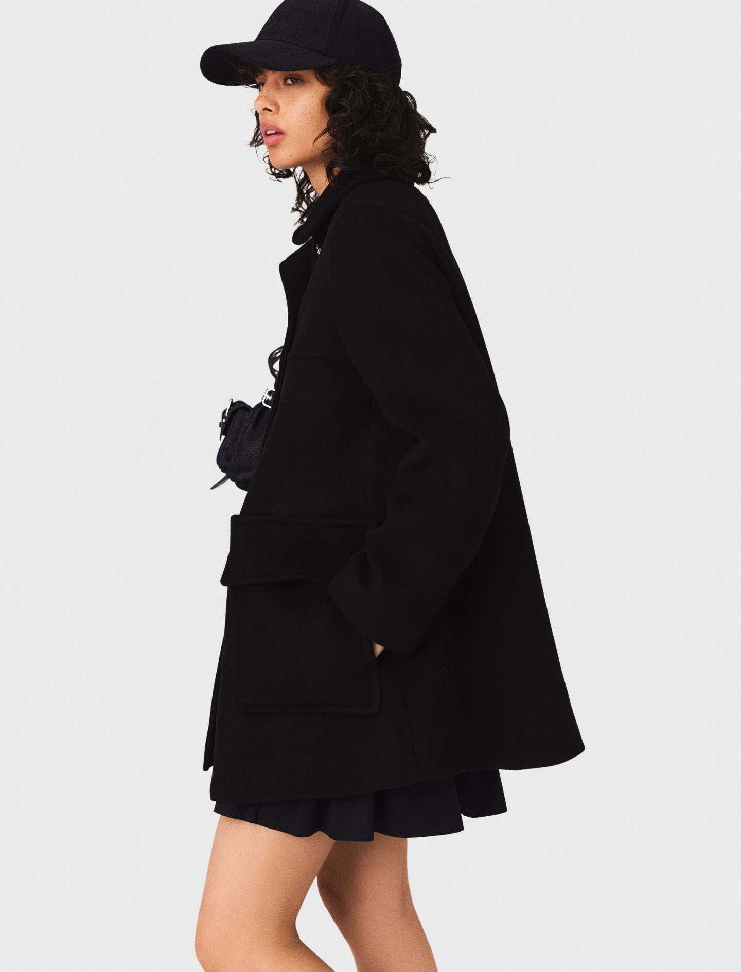 Wool blend coat - Black