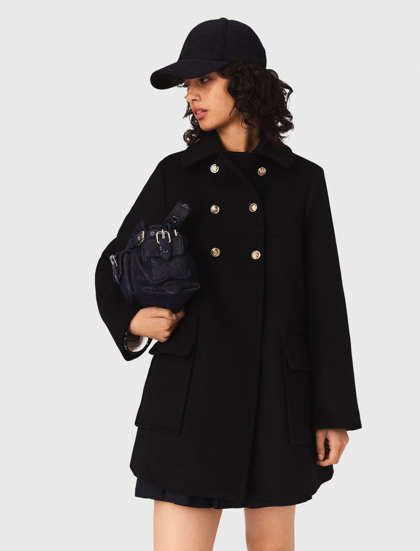 Wool blend coat - Black
