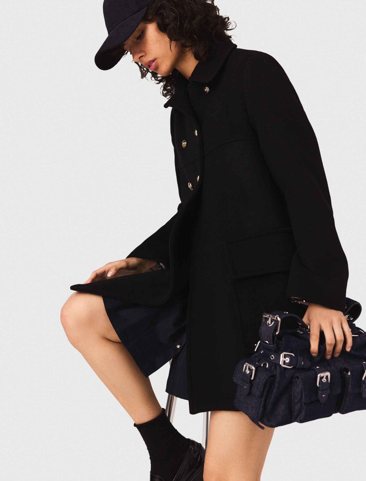 Wool blend coat - Black