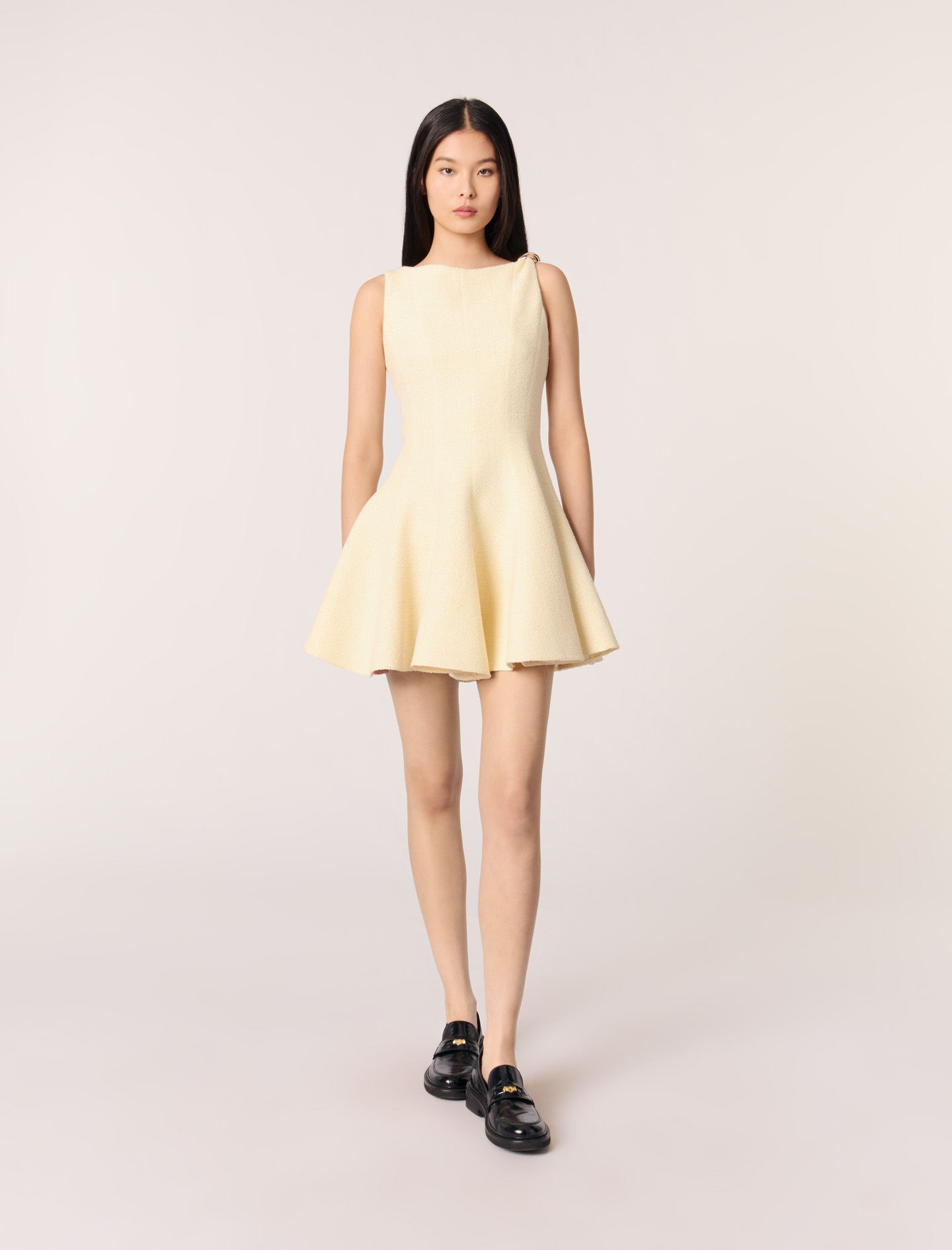 Short tweed dress - Yellow