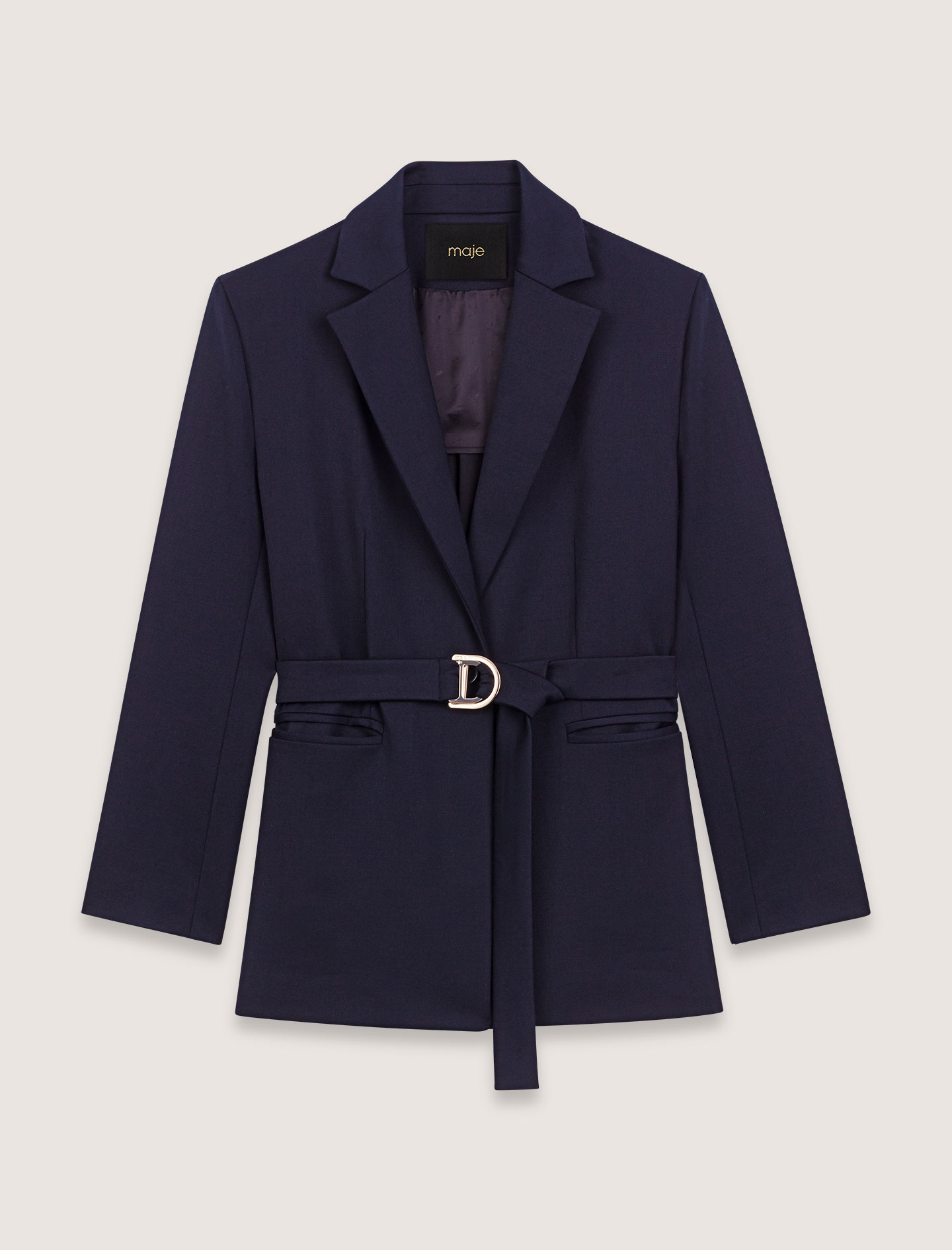 Suit jacket with pleated back - Navy