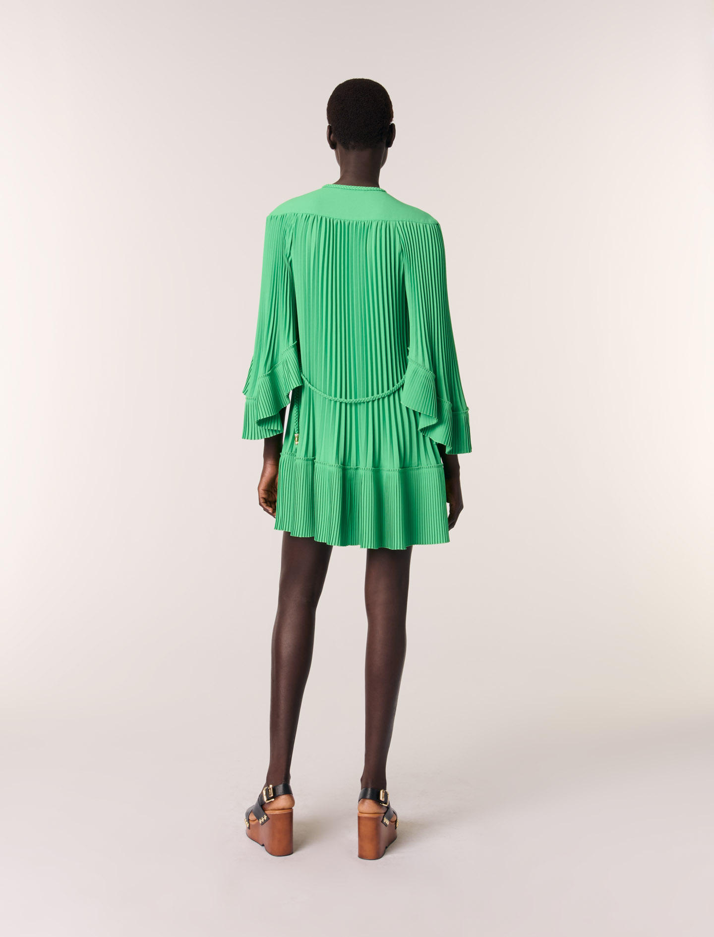 Short pleated dress - Green