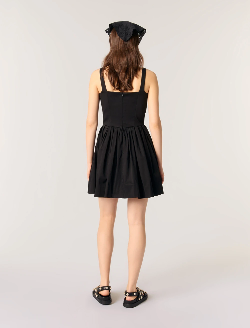 Short cotton dress - Black