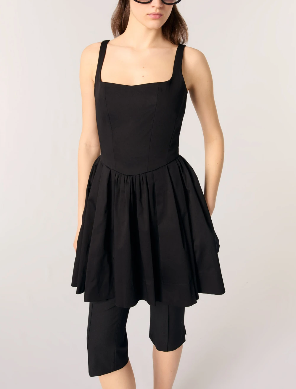 Short cotton dress - Black
