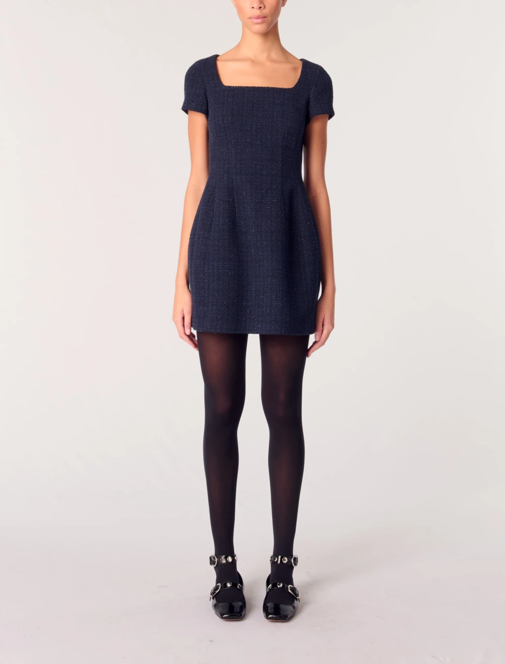 Short tweed dress - Navy